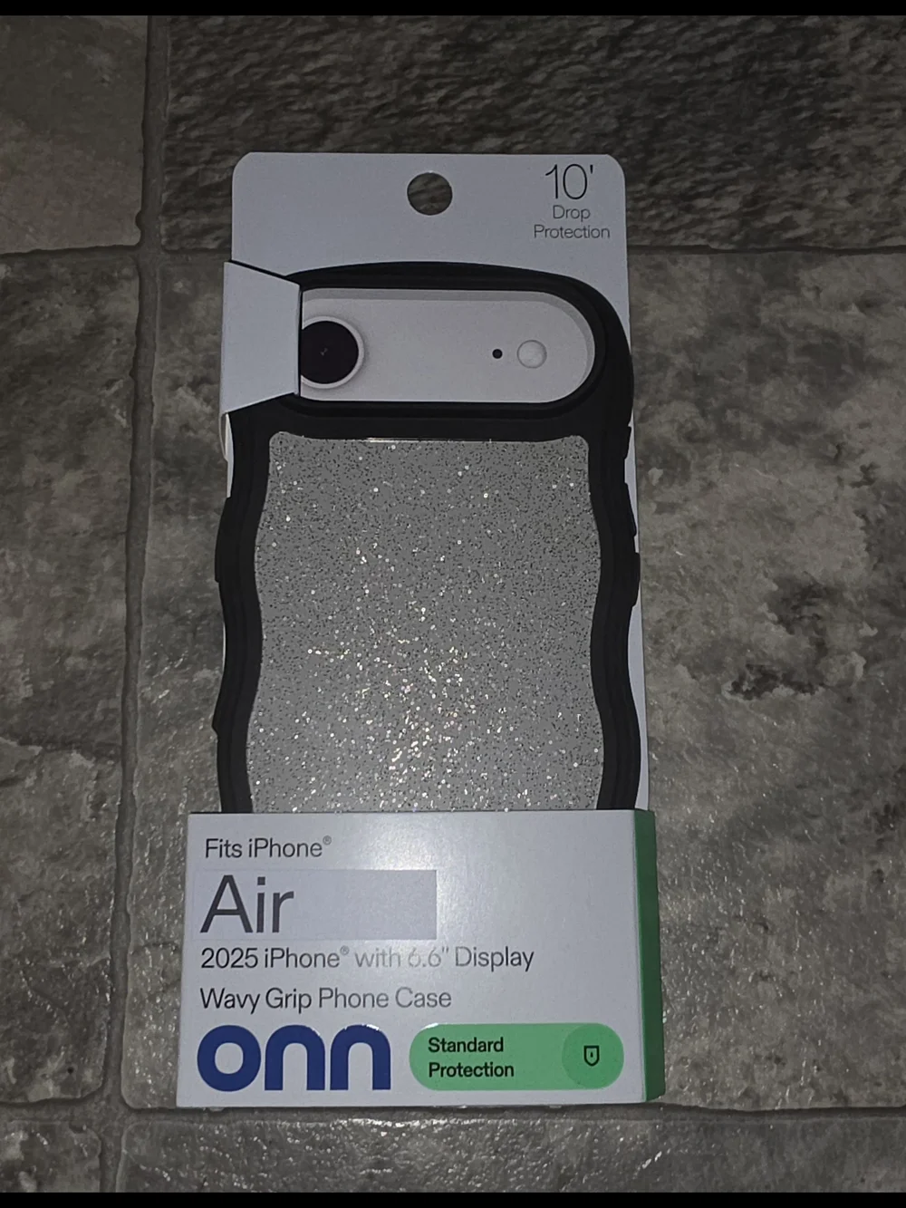 onn. Wavy Grip Phone Case for iPhone Air Silver/Gold Glitter BNIB